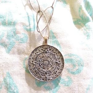 Antique silver coin necklace